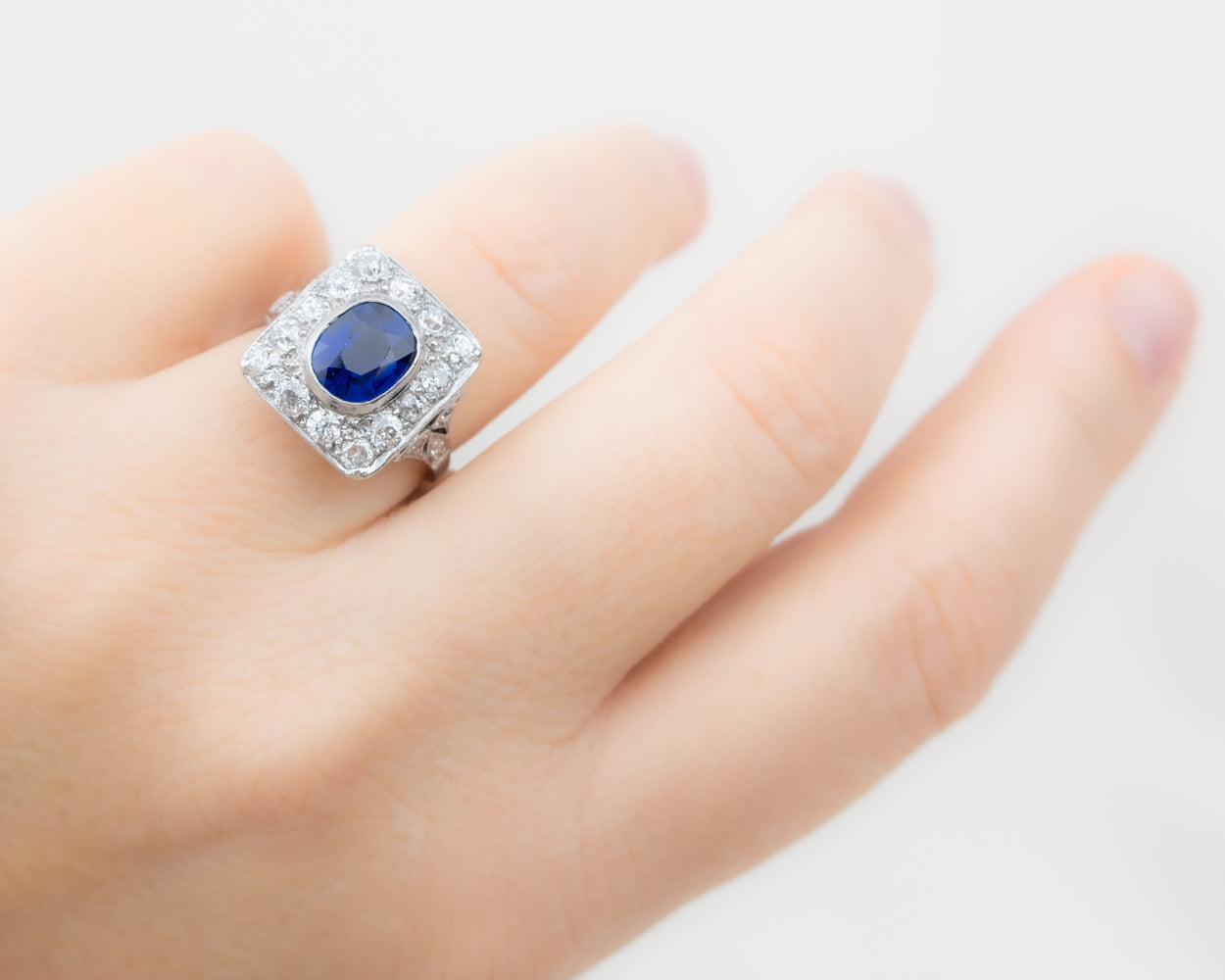 Alexandra 4 Carat Blue Sapphire Ring with Diamonds – Unique Engagement  Rings NYC | Custom Jewelry by Dana Walden Bridal